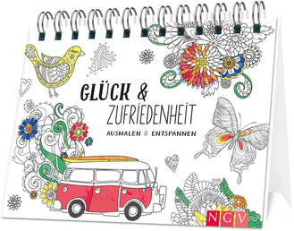 Cover des Buches „Glück & Zufriedenheit. Ausmalen - Aufstellen - Entspannen“