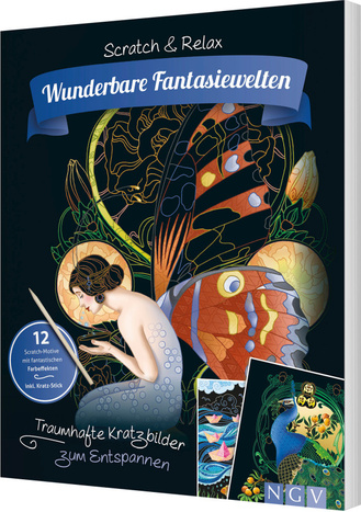 Cover des Buches „Wunderbare Fantasiewelten - Traumhafte Kratzbilder zum Entspannen“